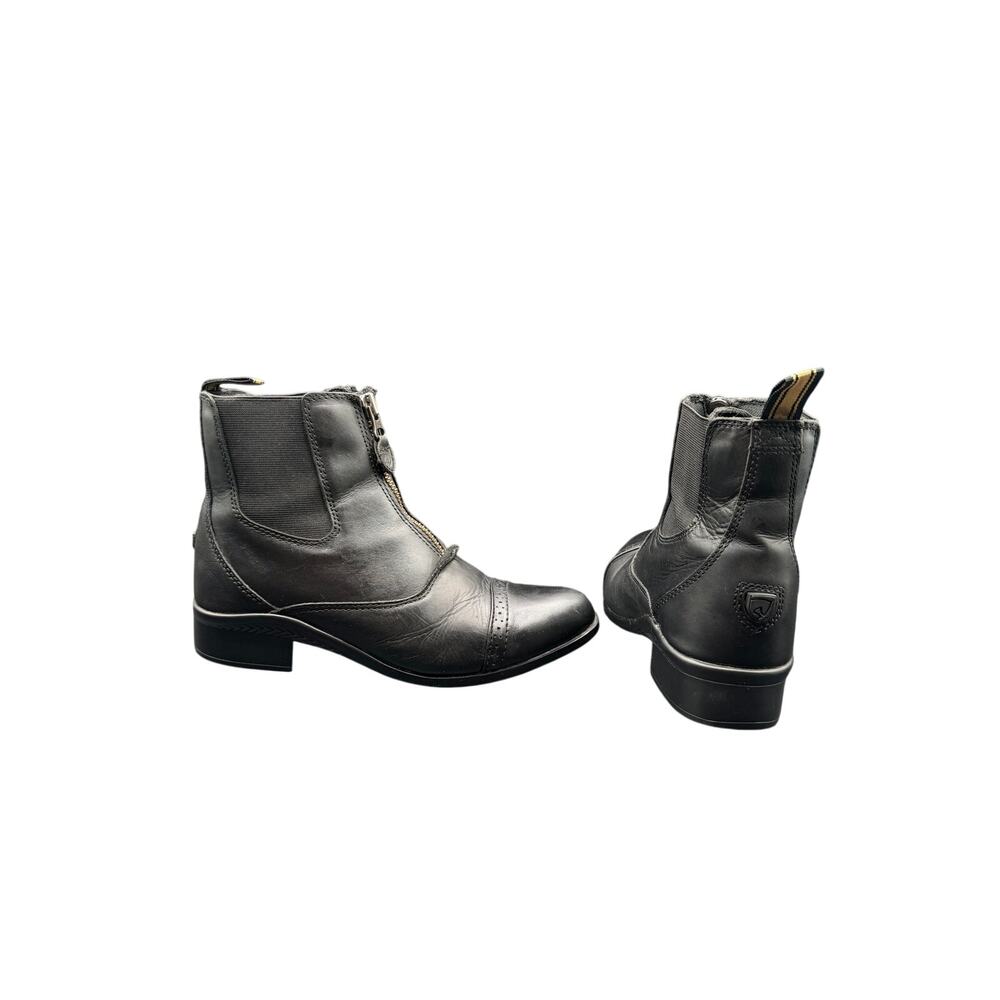 Noble Outfitters Black Leather Ankle Boots Zip Chelsea Women’s 7.5